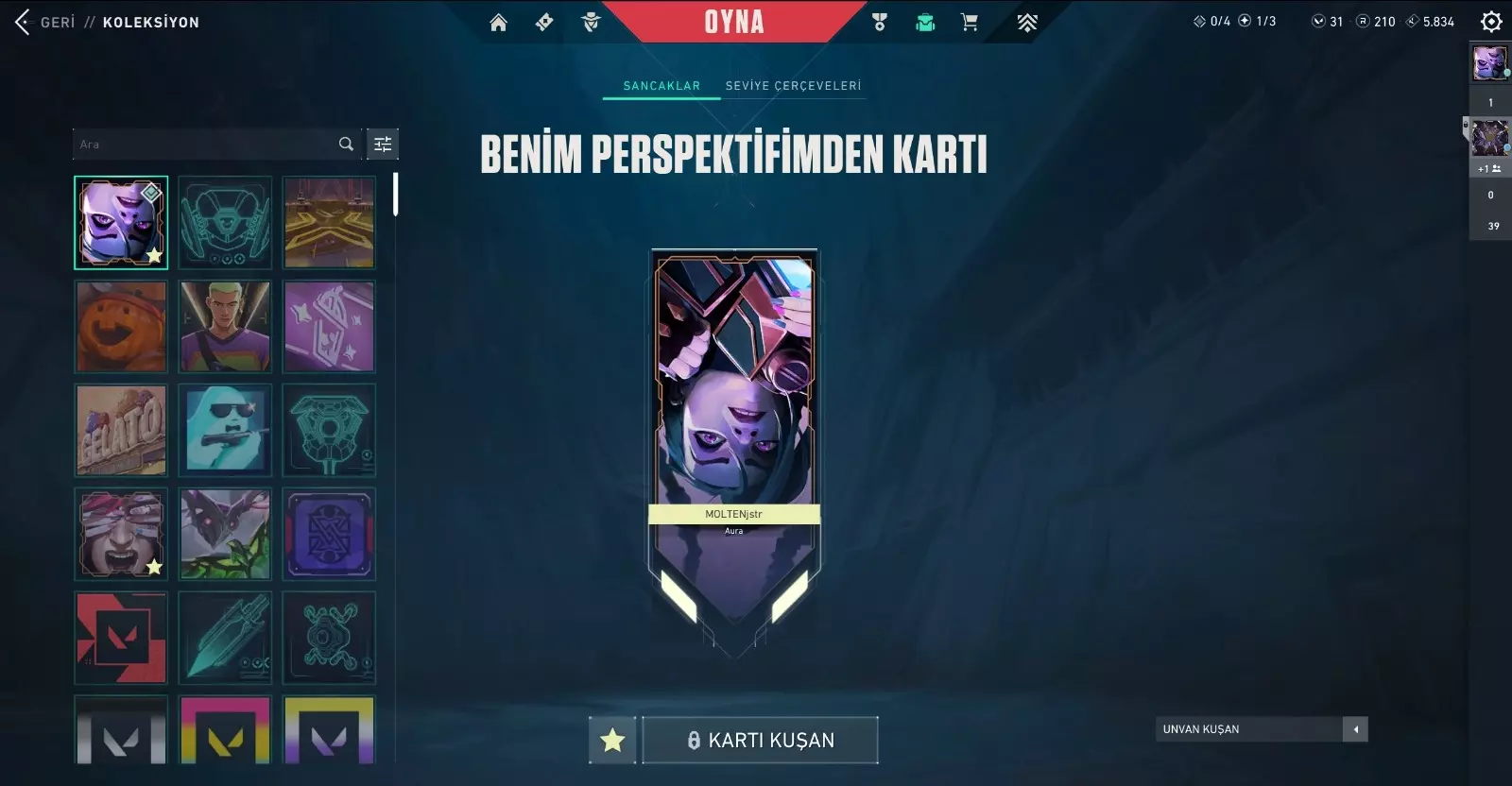 yağmacı bıçak ve 210 rp li hesap